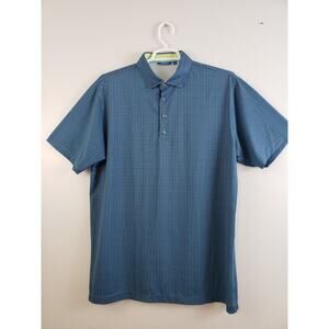 (Ju) Devereux Golf Polo Shirt Mens Size XL Stretch Short Sleeve Blue Sport